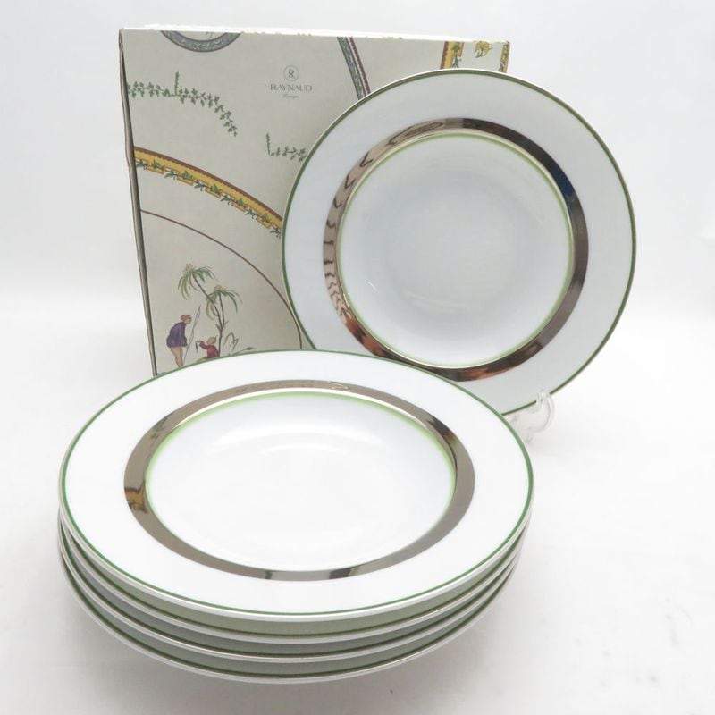 未使用 RAYNAUD レイノーリモージュ TONIC スープ皿 5枚 セット 22cmプレート パスタ SM5539V2 【中古】