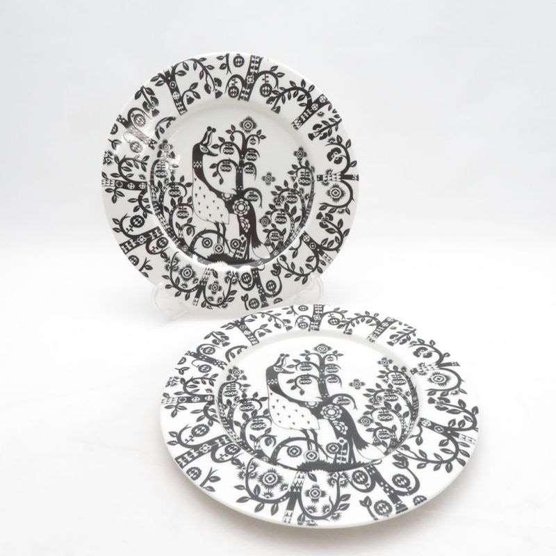 美品 iittala イッタラ タイカ 中皿 2枚 ペア 22cmプレート 北欧 SO4059X1 【中古】