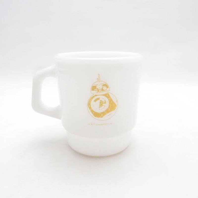 未使用 Fire-King ファイヤーキング スターウォーズ マグカップ ミルクガラス スタッキングマグ JAPAN BB-8 SM5611R 【中古】