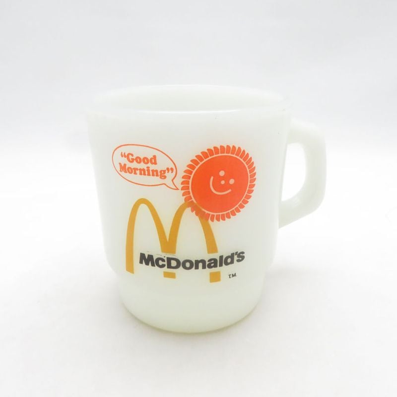 美品 Fire-King ファイヤーキング マクドナルド マグカップ ミルクガラス スタッキングマグ 60-70年代 SM5613R 【中古】