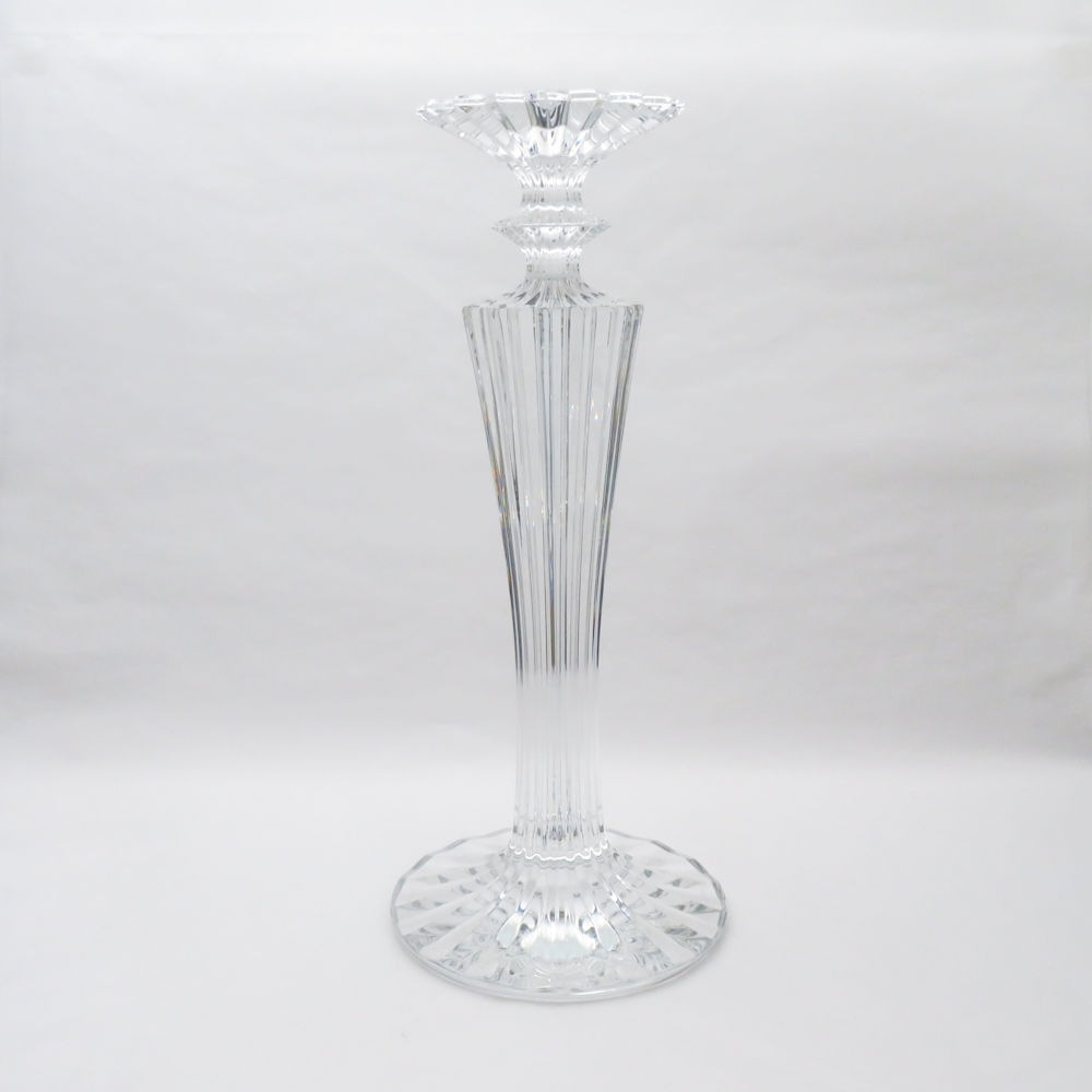 美品 Baccarat バカラ ミルニュイ キャンドルスタンド クリスタル H32 スティック シングル インテリア SU7463G 【中古】