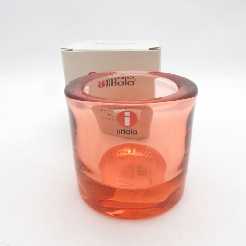 未使用 iittala×marimekko イッタラ×マリメッコ kivi キャンドルホルダー サーモンピンク SM5347D1 【中古】