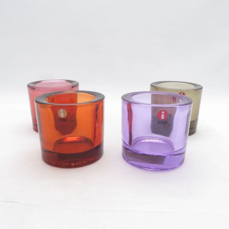 美品 iittala×marimekko イッタラ×マリメッコ kivi キャンドルホルダー 4点 SM5351D1 【中古】