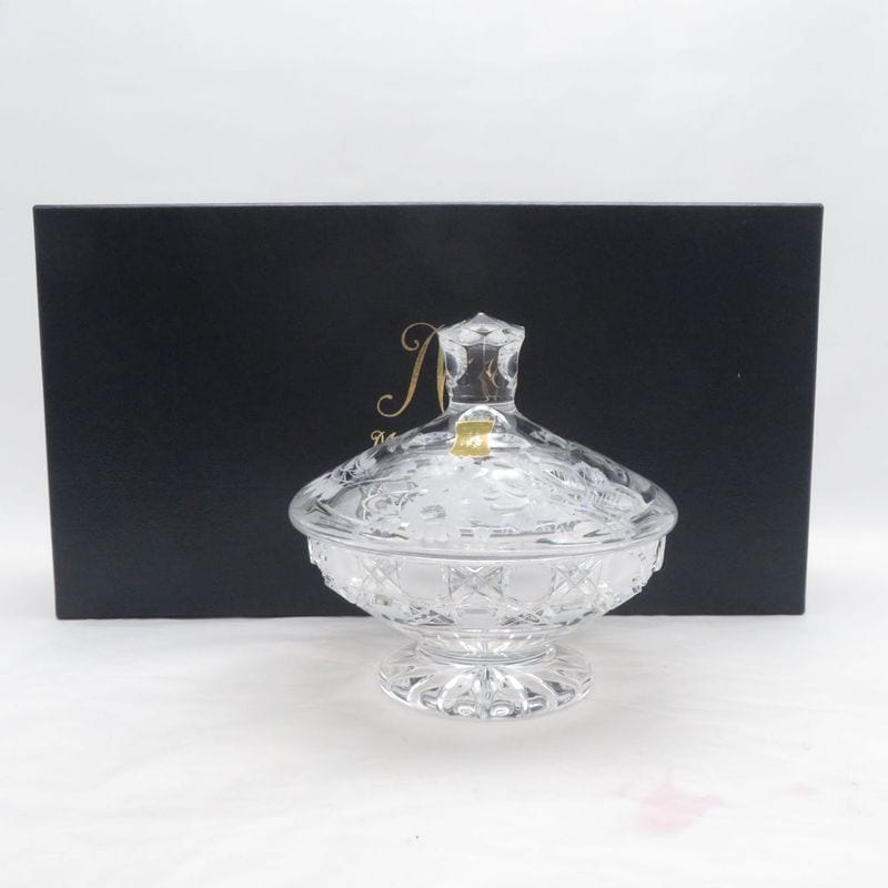 美品 Meissen Crystal マイセンクリスタル マイセンフラワー 小物入れ クリスタル クリア ボックス ポット 花柄 SU14788A2 【中古】