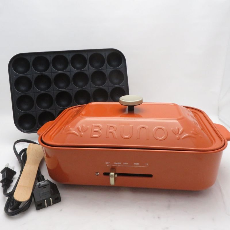未使用 BRUNO ブルーノ BOE021 コンパクトホットプレート レリーフ たこ焼き 料理 SO4076E1 【中古】