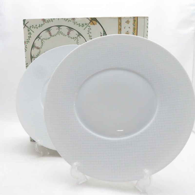 未使用 RAYNAUD レイノーリモージュ CHECKS チェック 大皿 2枚 ペア 27cmディナープレート トーマスケラー SU14469C1 【中古】