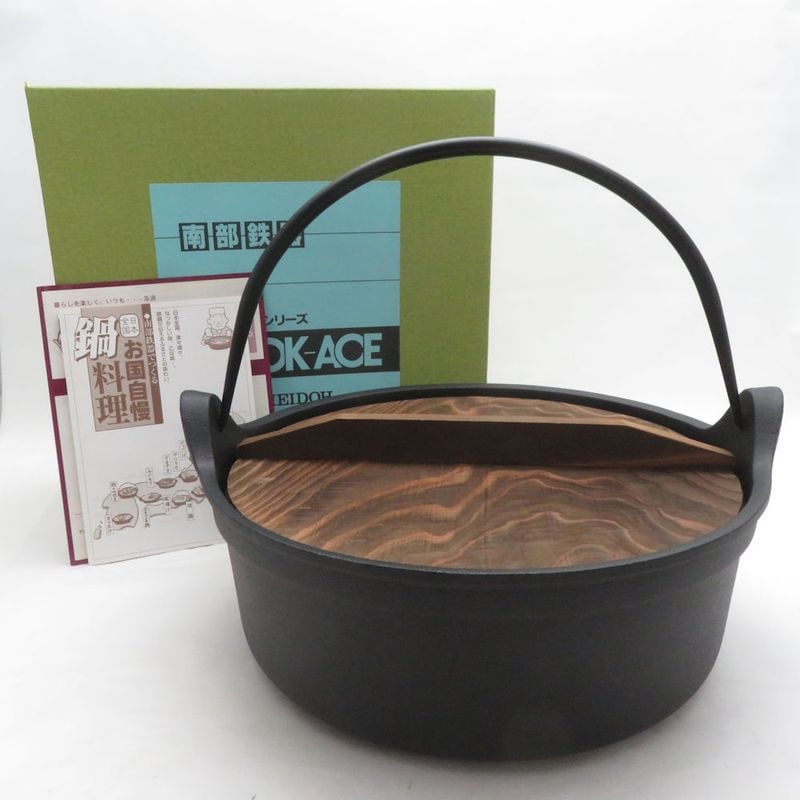 未使用 OIGEN 及源鋳造 盛栄堂 南部鉄器 煮込み鍋 24cm 3L ガス・IH対応 料理 調理器具 SU14471C1 【中古】