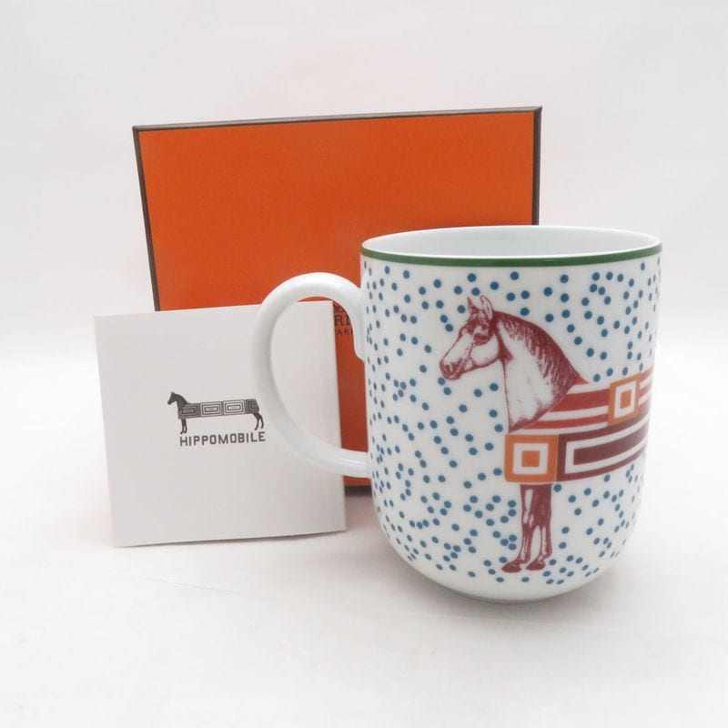 美品 HERMES エルメス HIPPOMOBILE イポモビル No1 マグカップ 磁器 馬 コップ SC11277E2 【中古】