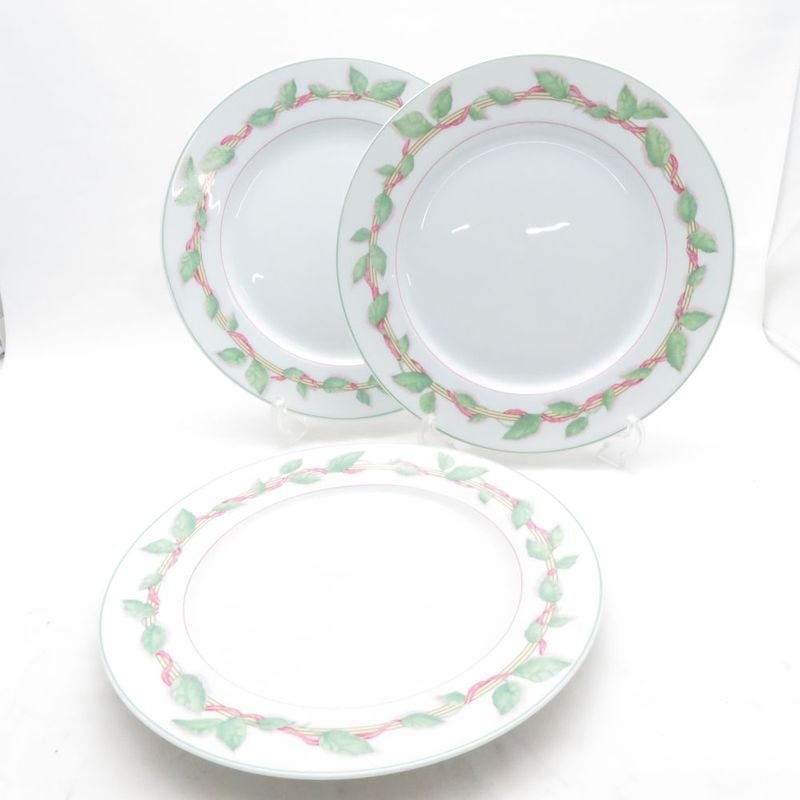 BERNARDAUD LIMOGES ベルナルドリモージュ Feuillantine フィヤンティーヌ 大皿 3枚 セット 26cmプレート SC11234E2 【中古】