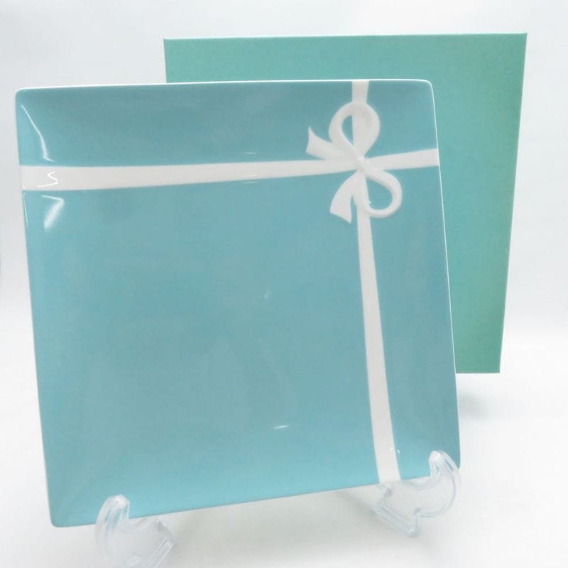 未使用 TIFFANY＆Co. ティファニー ブルーボックス スクエアプレート 24cmプレート リボン 角皿 SM5684S2 【中古】