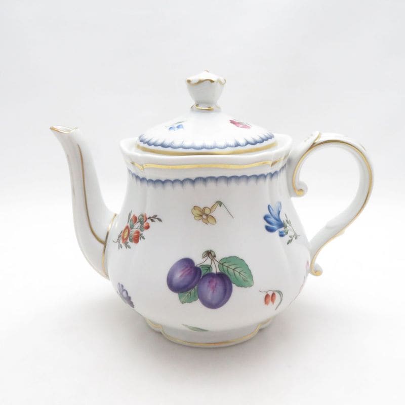 美品 Richard Ginori リチャードジノリ イタリアンフルーツ ポット 茶器 金彩 テーブルウェア SU14769Q1 【中古】
