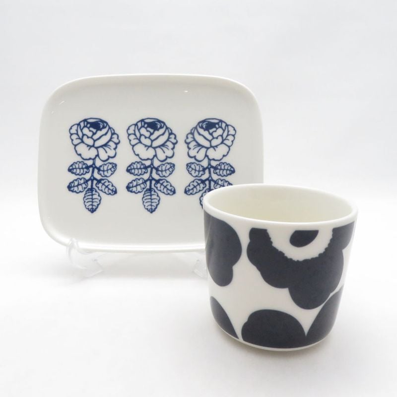marimekko マリメッコ ヴィヒキルース ウニッコ プレート ラテマグ 2点 セット 北欧 SM5673C2 【中古】