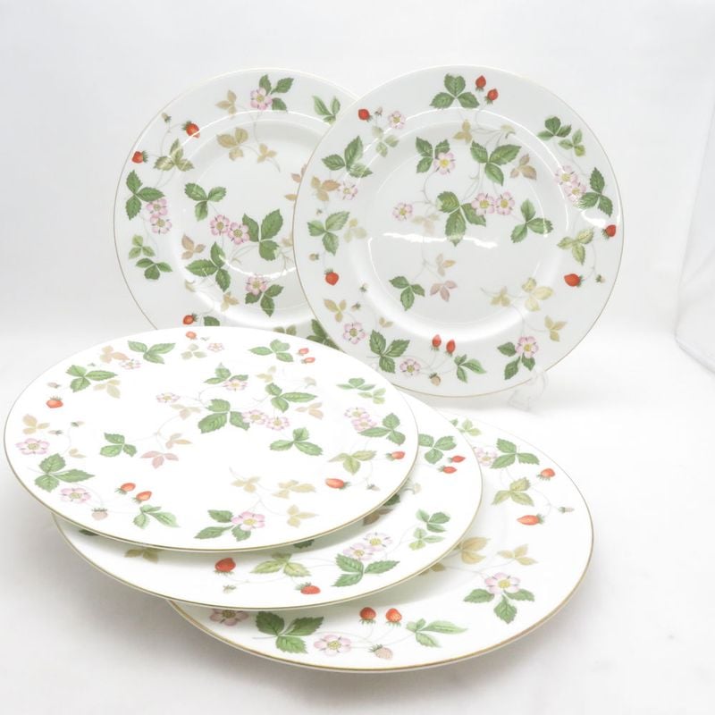 WEDGWOOD ウェッジウッド ワイルドストロベリー 大皿 5枚 セット 27cmプレート ディナー SM5669A3 【中古】