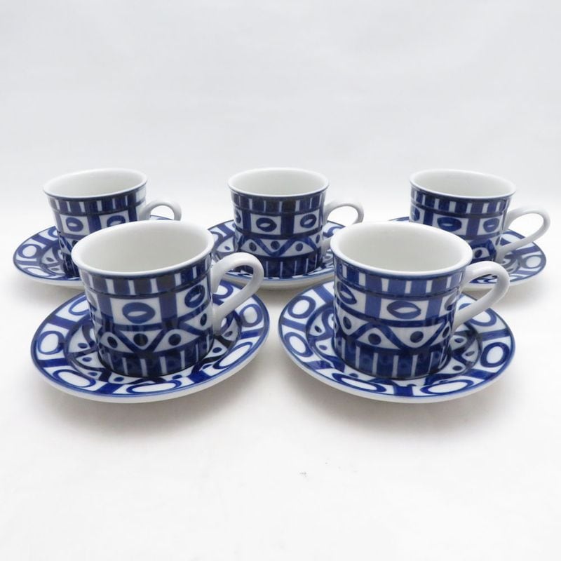 美品 DANSK ダンスク アラベスク コーヒーカップ＆ソーサー 5客 セット 珈琲 SU14808X1 【中古】