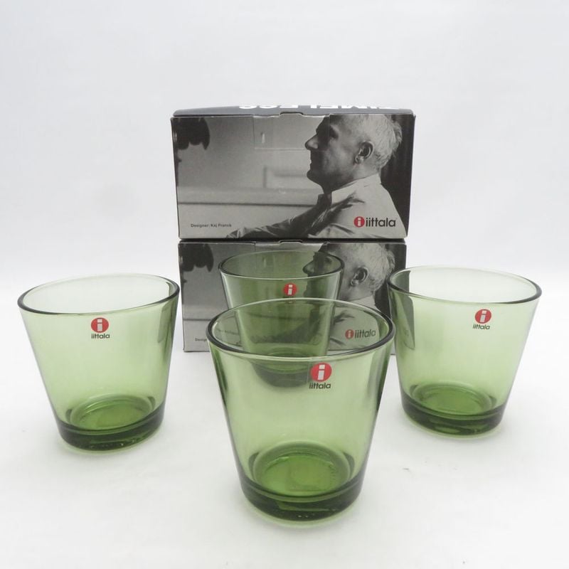 美品 iittala イッタラ カルティオ タンブラー 4点 セット フォレストグリーン 210ml グラス SU14224U2 【中古】