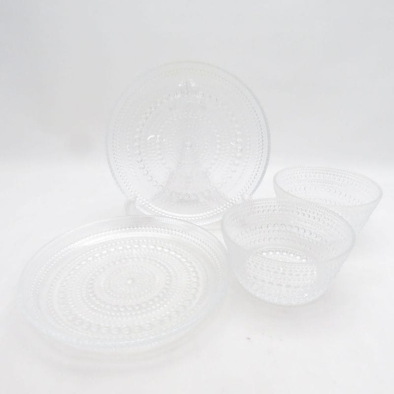 美品 iittala イッタラ カステヘルミ 中皿 ボウル 4点 セット 17cmプレート クリア 北欧 SO4171S1 【中古】