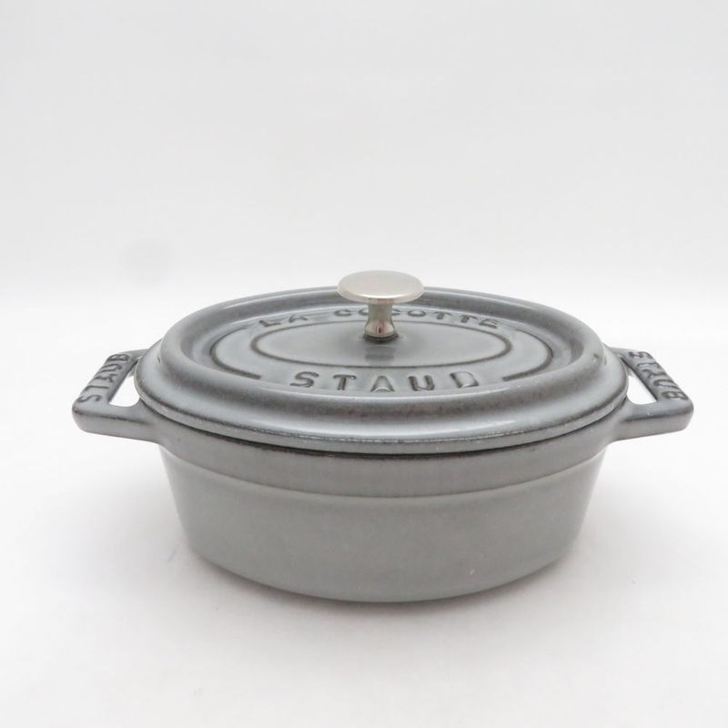 美品 STAUB ストウブ ピコ ココット オーバル 両手鍋 11cm 楕円 SO4173S1 【中古】