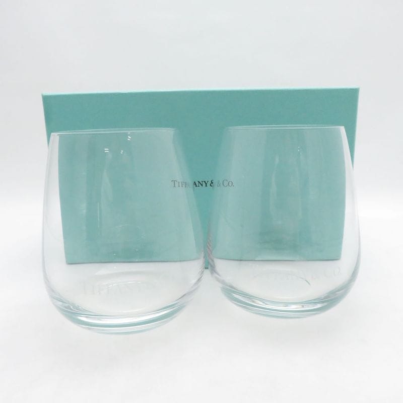 美品 TIFFANY＆Co. ティファニー TCO ロゴ タンブラー 2点 ペア グラス SM5531V2 【中古】