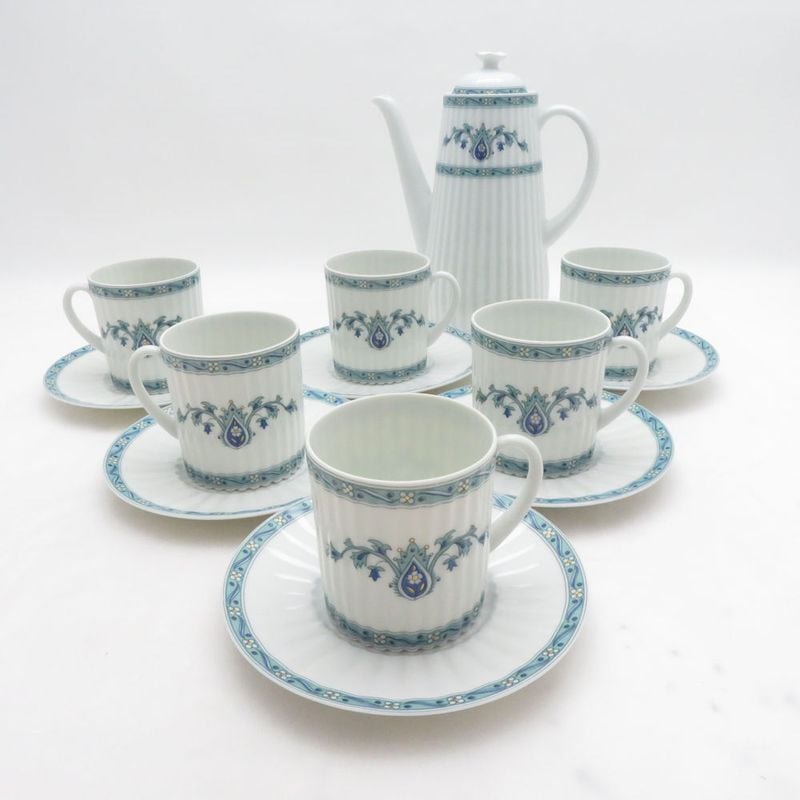 美品 Royal Limoges ロワイヤルリモージュ コーヒーポット デミタスカップ＆ソーサー 7点 セット SM5533V2 【中古】