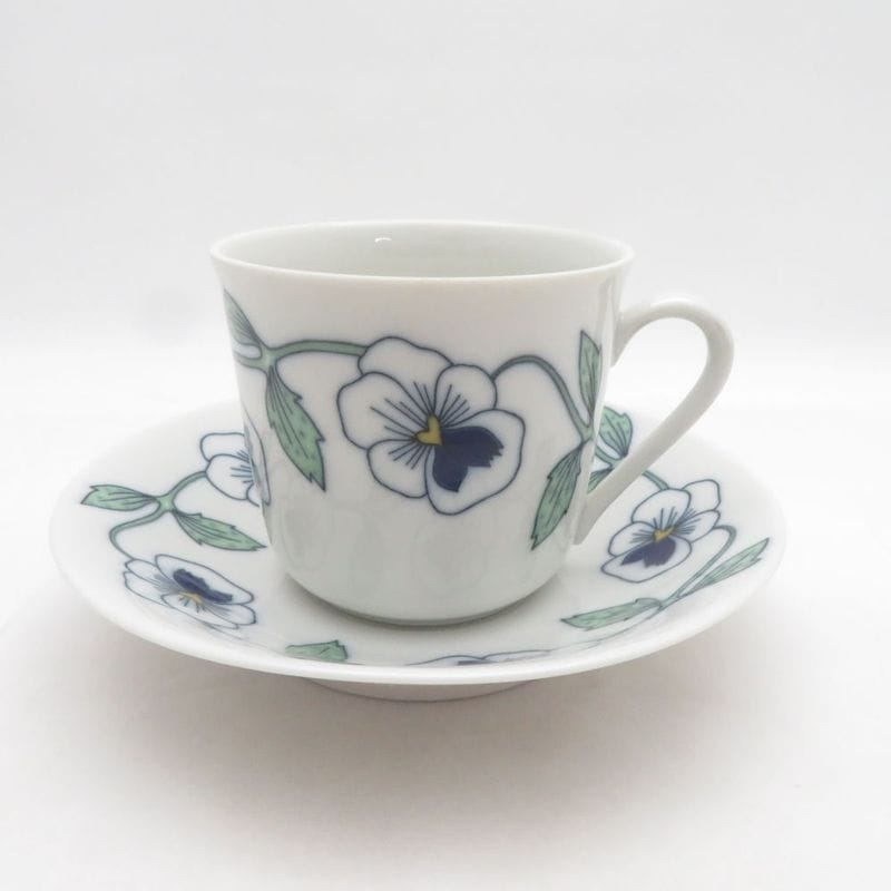 美品 Rorstrand ロールストランド シルビア コーヒーカップ＆ソーサー 珈琲 花柄 北欧 SO4156V1 【中古】