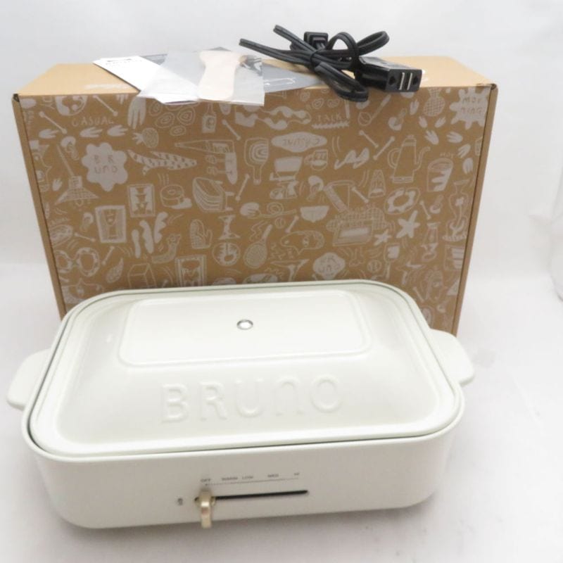 未使用 BRUNO ブルーノ BOE119-WH コンパクトホットプレート 平面プレート付 料理 調理家電 SU14620Z 【中古】