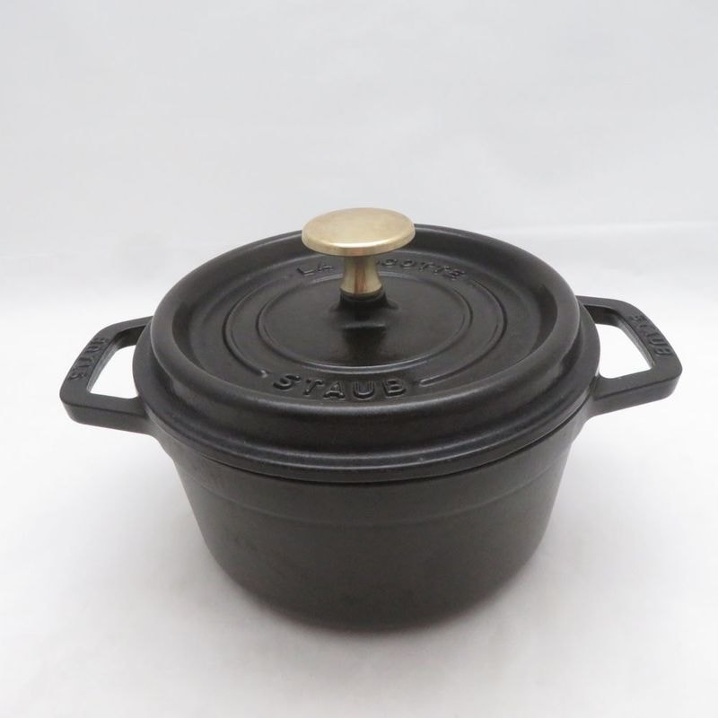 美品 STAUB ストウブ ピコ ココット ラウンド 両手鍋 16cm SO4127Z 【中古】