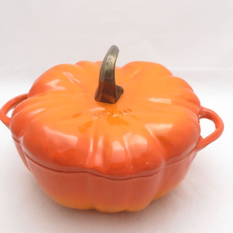 美品 STAUB ストウブ パンプキンココット 両手鍋 24cm かぼちゃ SO4128Z 【中古】