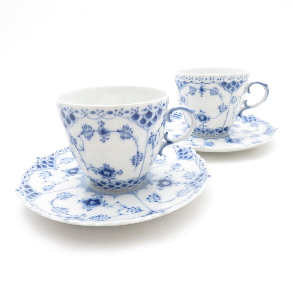 美品 ロイヤルコペンハーゲン ブルーフルーテッド フルレース プレート