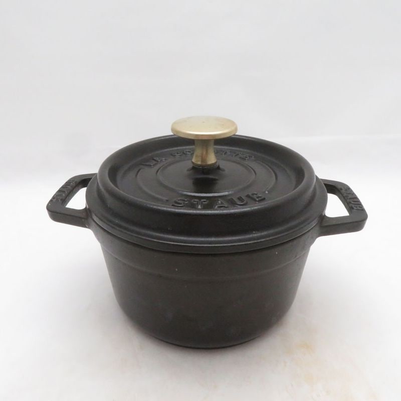 美品 STAUB ストウブ ピコ ココット ラウンド 両手鍋 14cm SO4140C2 【中古】