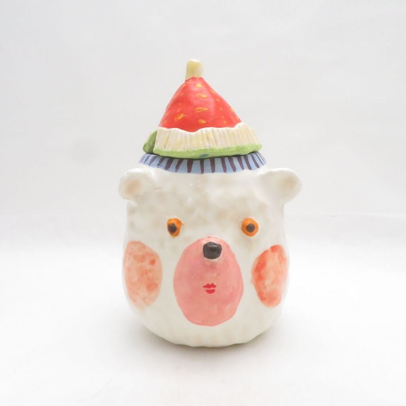 美品 MASUDA HIKARI 増田光 ポット シロクマ 蓋物 SO4143C2 【中古】