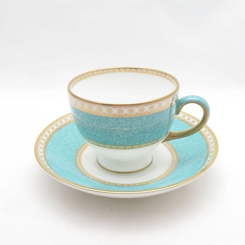 美品 WEDGWOOD ウェッジウッド ユーランダーパウダー ターコイズユーランダーパウダー ターコイズ カップ＆ソーサー リー 旧刻印 黒壺 SM5658P1 【中古】