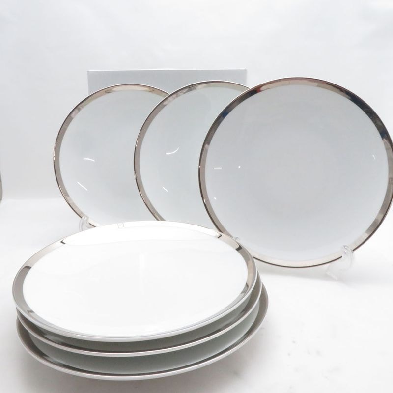 美品 BERNARDAUD ベルナルド 中皿 6枚 セット 21cmプレート リム SO4198H2 【中古】