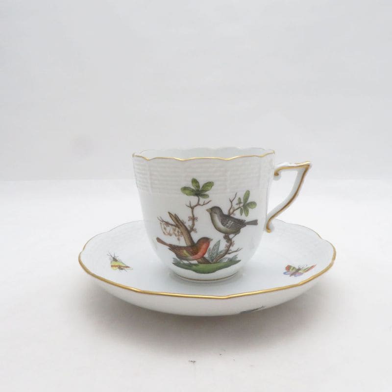 美品 Herend ヘレンド RO ロスチャイルドバード コーヒーカップ＆ソーサー 珈琲 SO4124H2 【中古】