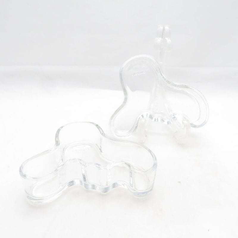 美品 iittala イッタラ アルヴァアアルト ボウル 2点 ペア クリア 35mm 北欧 SO4228H2 【中古】