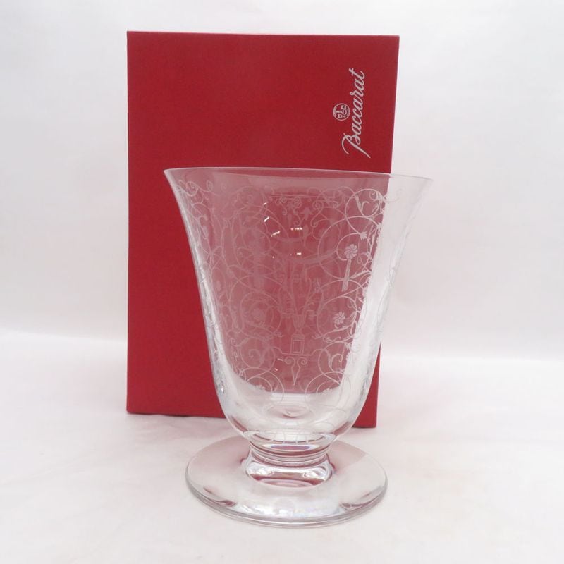 美品 Baccarat バカラ ミケランジェロ 花瓶 フラワーベース 高さ18cm SM5450U2 【中古】