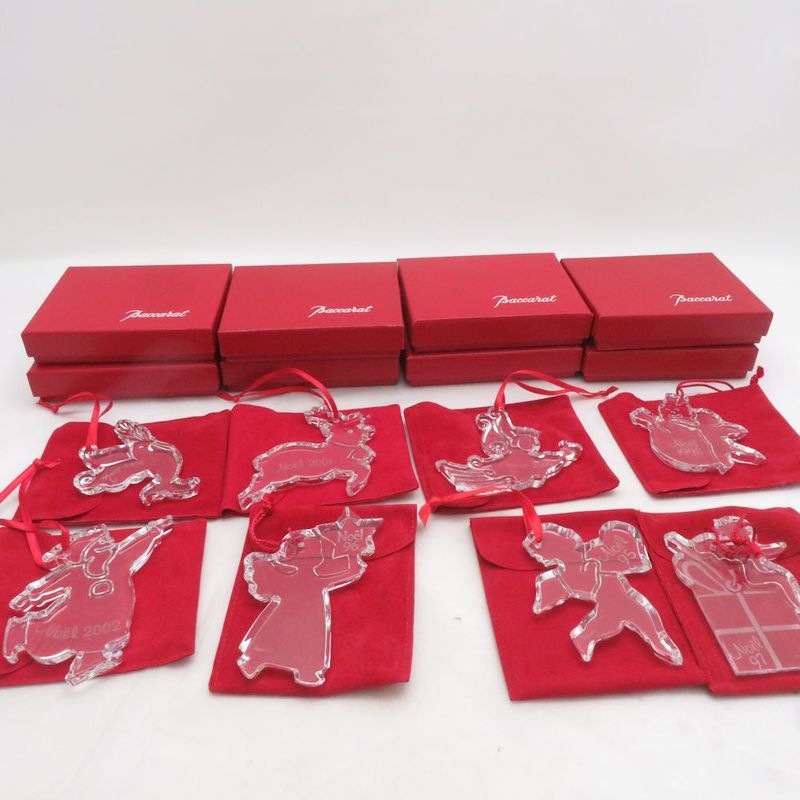 未使用 Baccarat バカラ 1995 1996 1997 1998 1999 2000 2001 2002 オーナメント 8点 ノエル クリスマス 天使 SM5464U2 【中古】