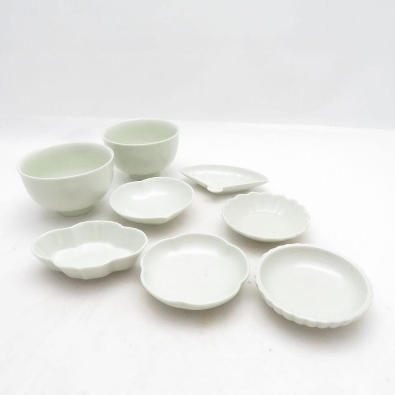 未使用 azmaya 東屋 白岳窯 土灰豆皿 湯呑 8点 セット 小皿 SM5691R2 【中古】