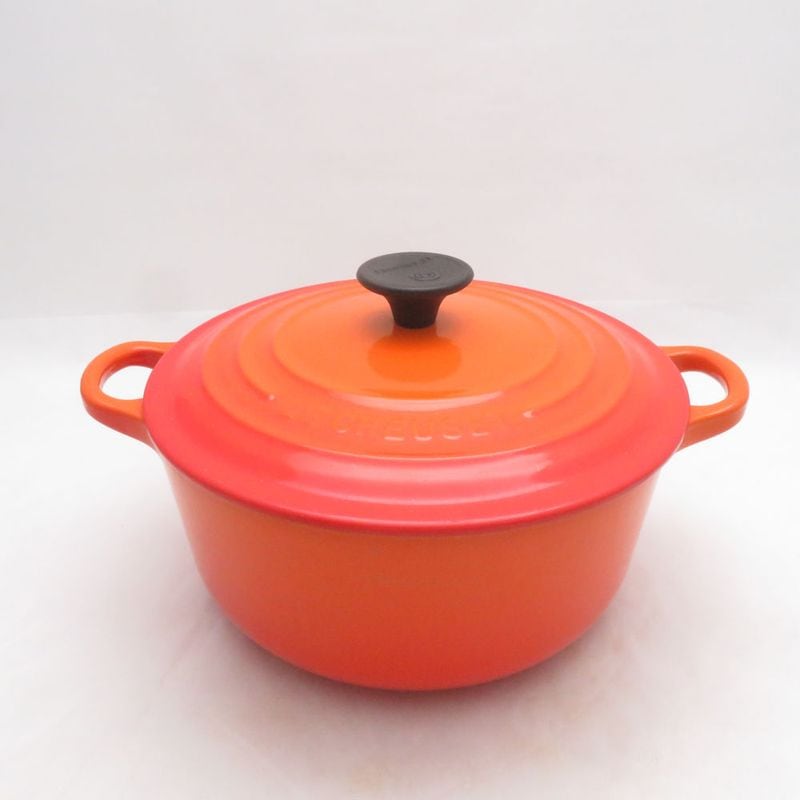 美品 Le Creuset ルクルーゼ ココットロンド 両手鍋 20cm トラディショナル 旧型 SO4242T2 【中古】