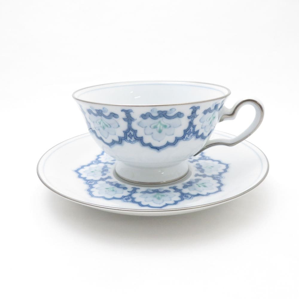 美品 OKURA 大倉陶園 呉須正倉院 カップ＆ソーサー ティー コーヒー ST167B1 【中古】