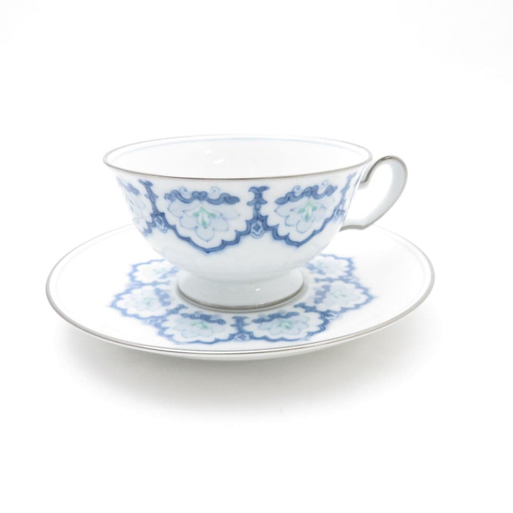 美品 OKURA 大倉陶園 呉須正倉院 カップ＆ソーサー ティー コーヒー ST169B1 【中古】