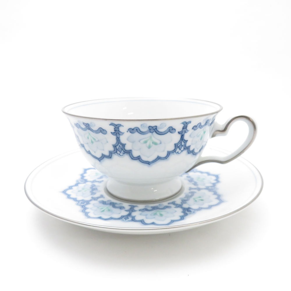 美品 OKURA 大倉陶園 呉須正倉院 カップ＆ソーサー ティー コーヒー ST171B1 【中古】