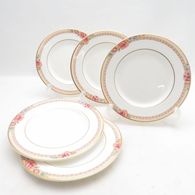 ROYAL DOULTON ロイヤルドルトン ダージリン 中皿 5枚 セット 17cmプレート パン ケーキ デザート SM5761E1 【中古】