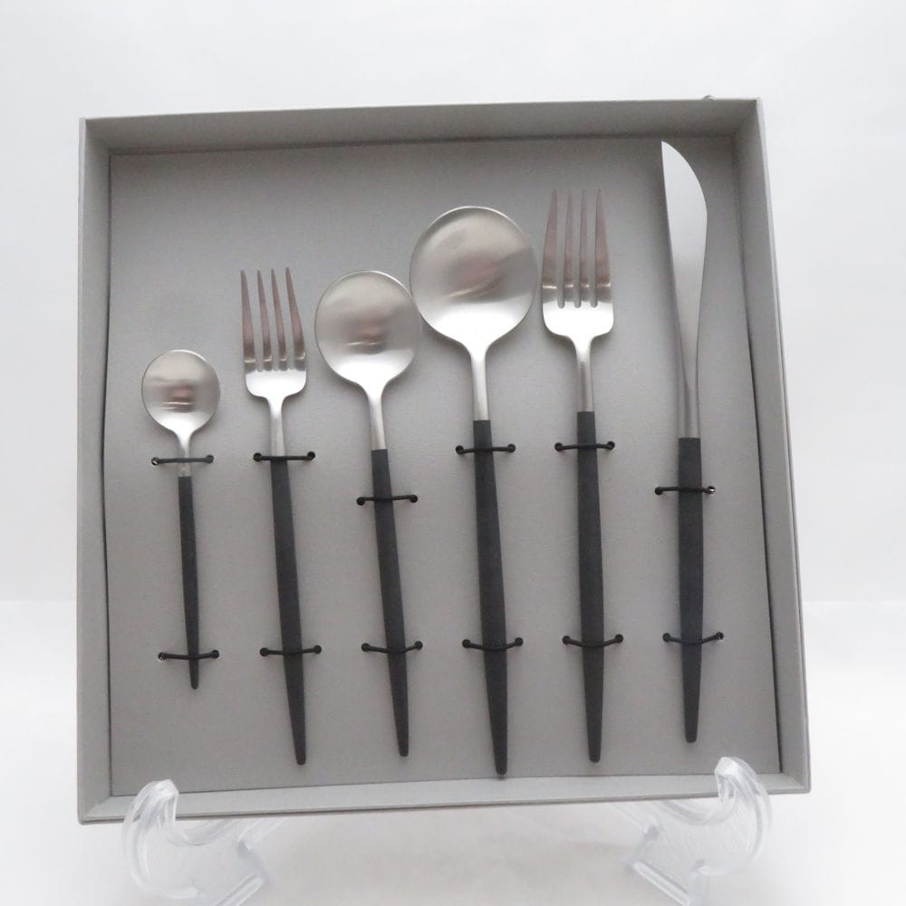 未使用 Cutipol クチポール GOA ゴア スプーン フォーク ナイフ 6本 セット シルバー カトラリー ディナー SO4328H2 【中古】