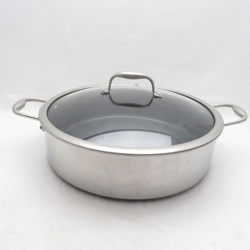 美品 HEXCLAD ヘックスクラッド ハイブリッドディープソテーパン 両手鍋 6.6L 内径32cm 大容量 SO4445Z 【中古】