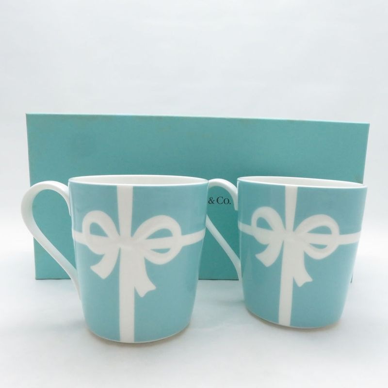 未使用 TIFFANY＆Co. ティファニー ブルーボックス マグカップ 2客 ペア SO4453B1 【中古】