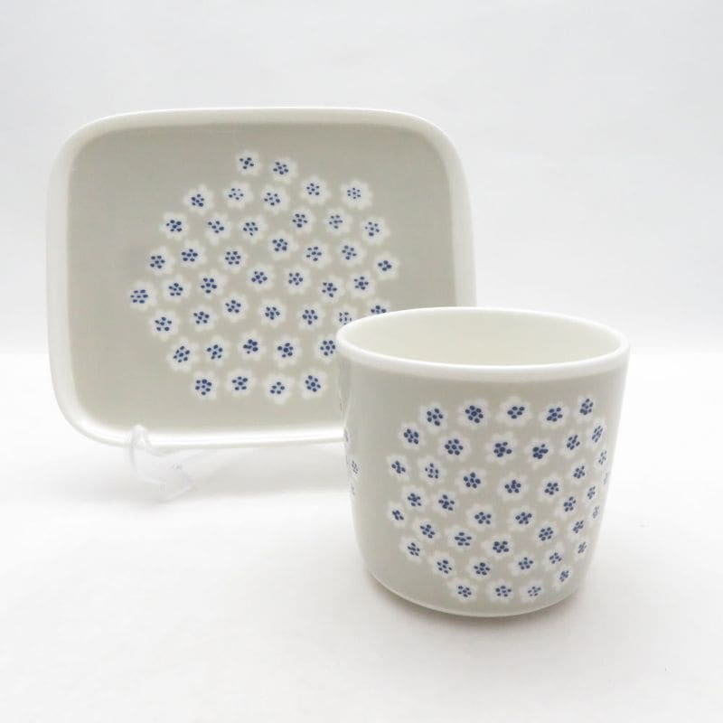 marimekko マリメッコ プケッティ スクエアプレート ラテマグ 2点 長方形皿 北欧 SO4430F2 【中古】