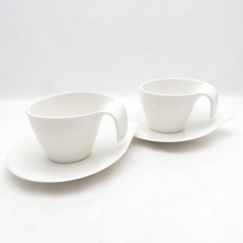 Villeroy&Boch ビレロイ＆ボッホ フロウ カップ＆ソーサー 2客 ペア SO4492A3 【中古】