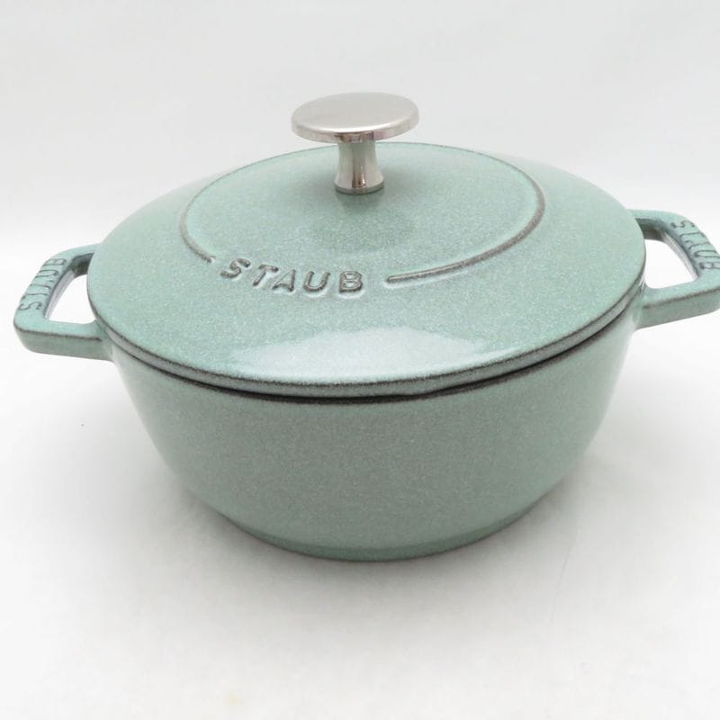 美品 STAUB ストウブ Wa-NABE ワナベ 両手鍋 16cm セージグリーン SO4507E1 【中古】
