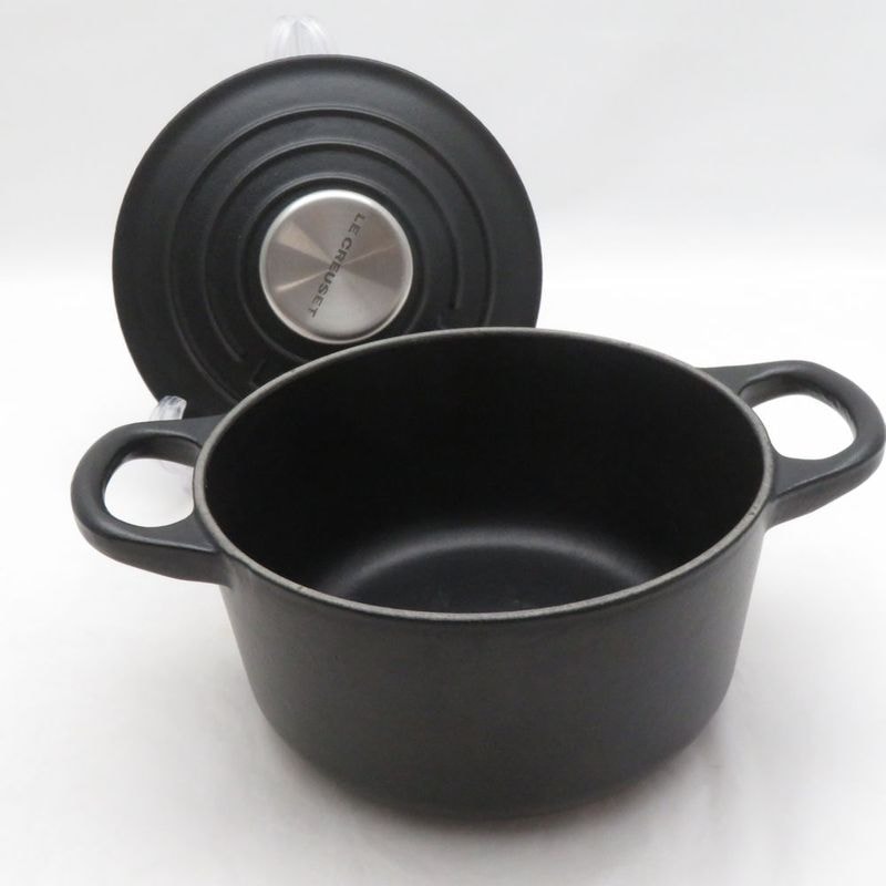 Le Creuset ルクルーゼ シグニチャーココットロンド 両手鍋 14cm マットブラック SO4508E1 【中古】