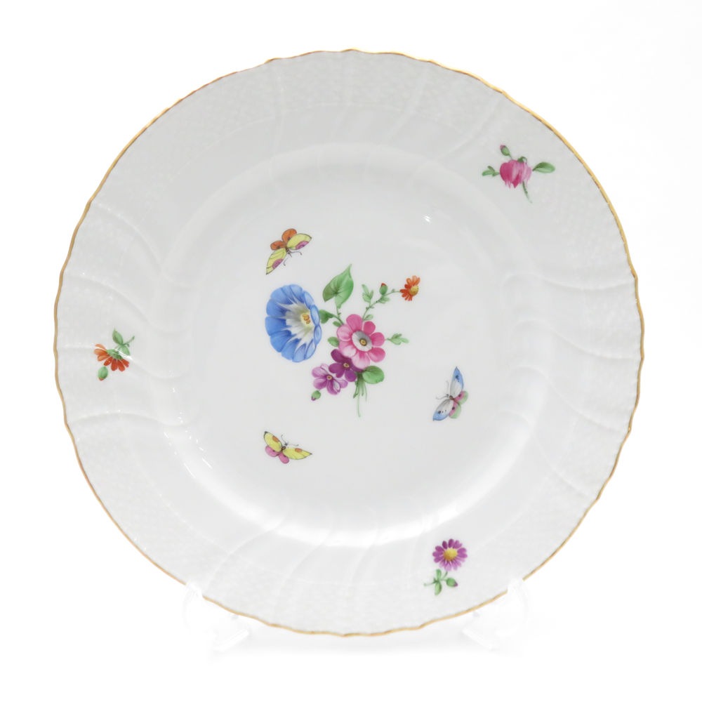 美品 KPM BERLIN KPMベルリン Neuosier ノイオジェール 中皿 20cmプレート フラワーブーケ 花 金彩 SU8304U 【中古】